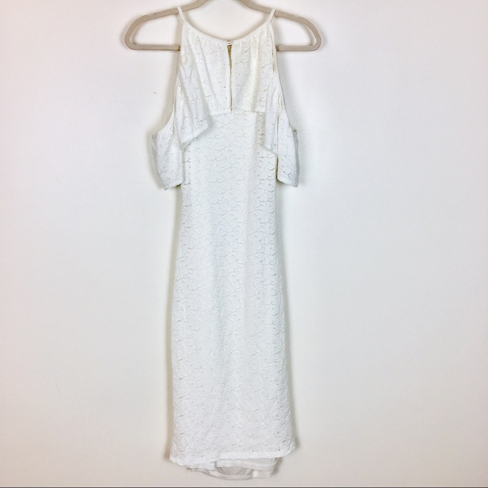 MiMi Maternity | White Floral Lace Cold Shoulder - Picture 6 of 8